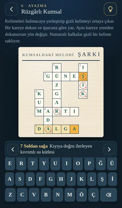 Çengel bulmaca ekranı