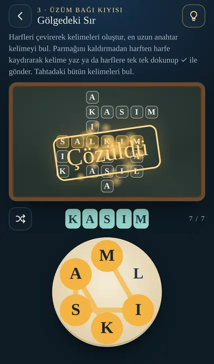 Harf çarkı ekranı